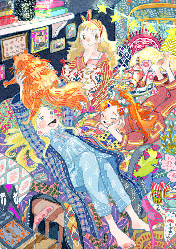 hermione-granger-luna-lovegood-ginny-weasley-and-crookshanks-harry-potter-drawn-by-maru-hardrock51