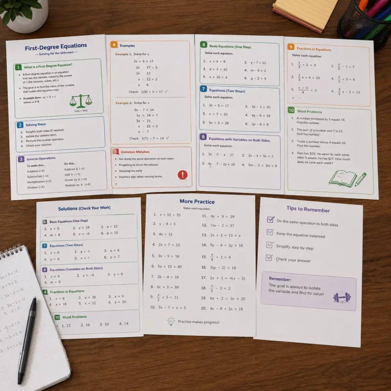 Equations mind map
