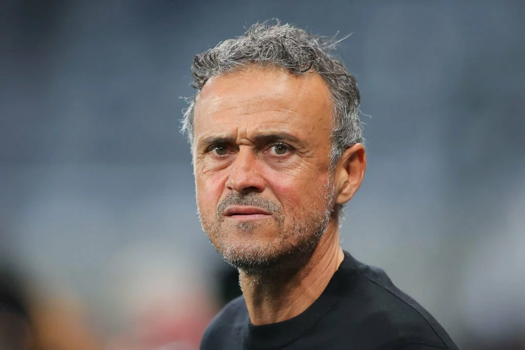 Luis Enrique during the match against Newcastle Luis Enrique during the match against Newcastle