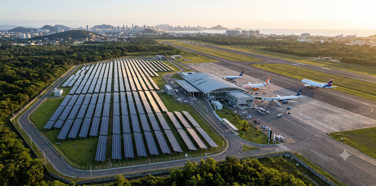 Aeroporto de Vitória inicia complexo solar de R$ 20 milhões