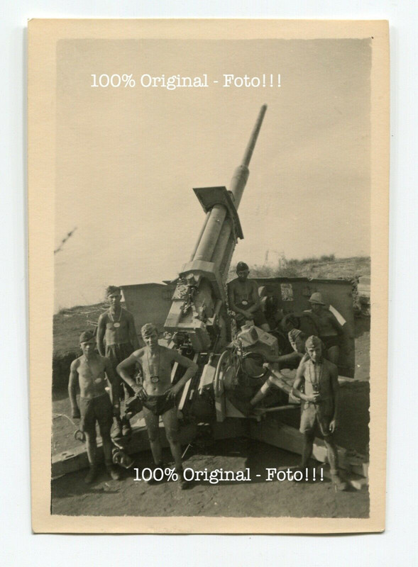 Foto Italien 1944 schwere deutsche Flak Erdkampf Panzerung Geschütz1