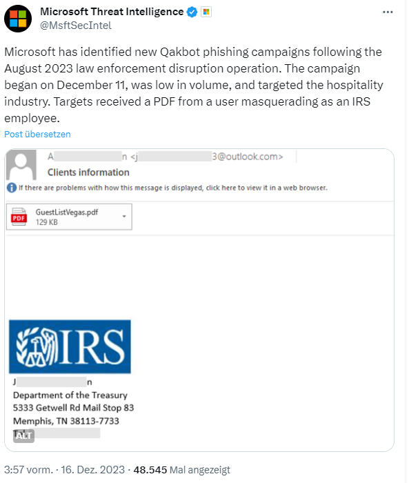 Qakbot phishing campaign Qakbot phishing campaign