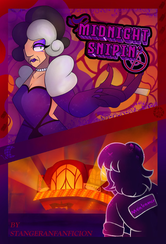 Admin and Sniper on an orange and purple background 