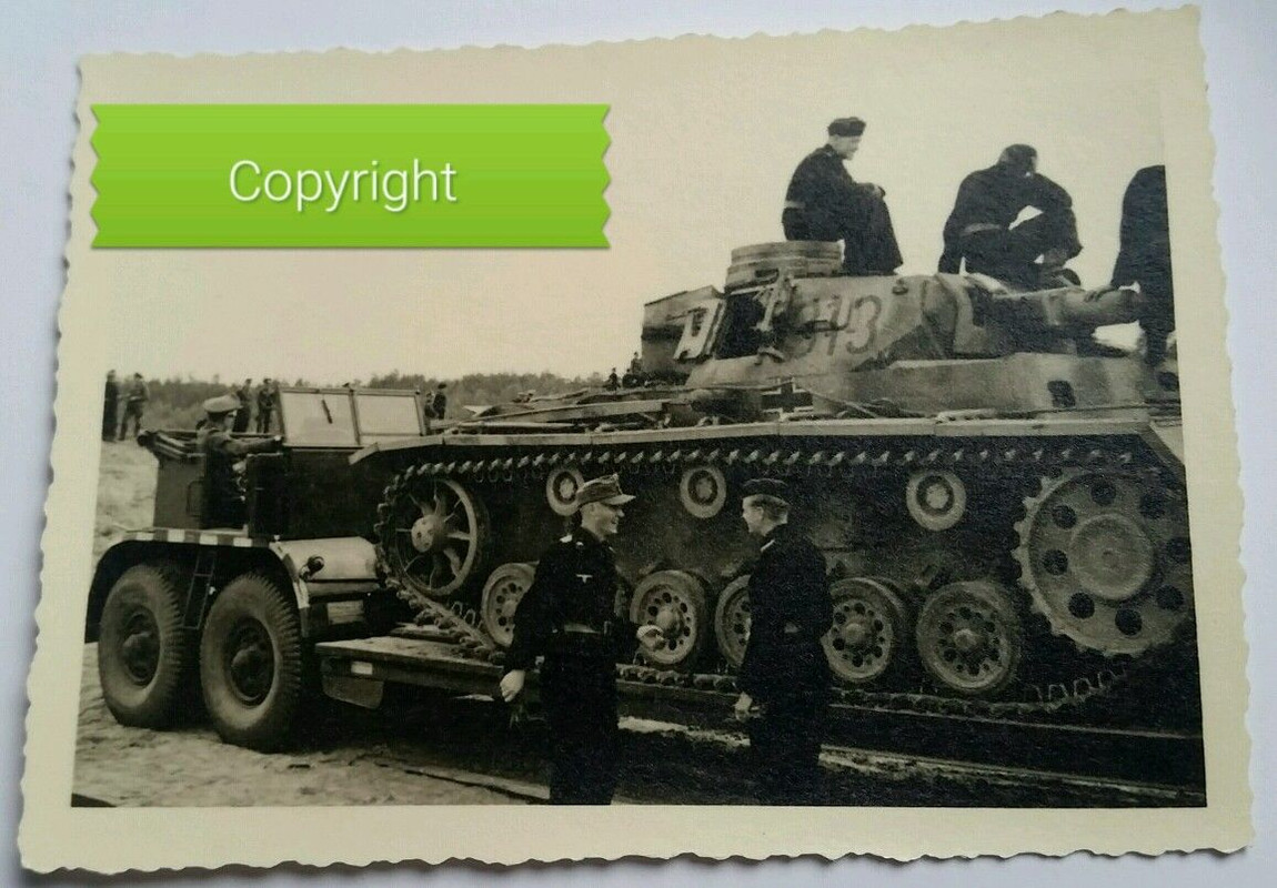 Orig.Foto Panzer III Nr 313 Sdkfz - Anhänger Ver