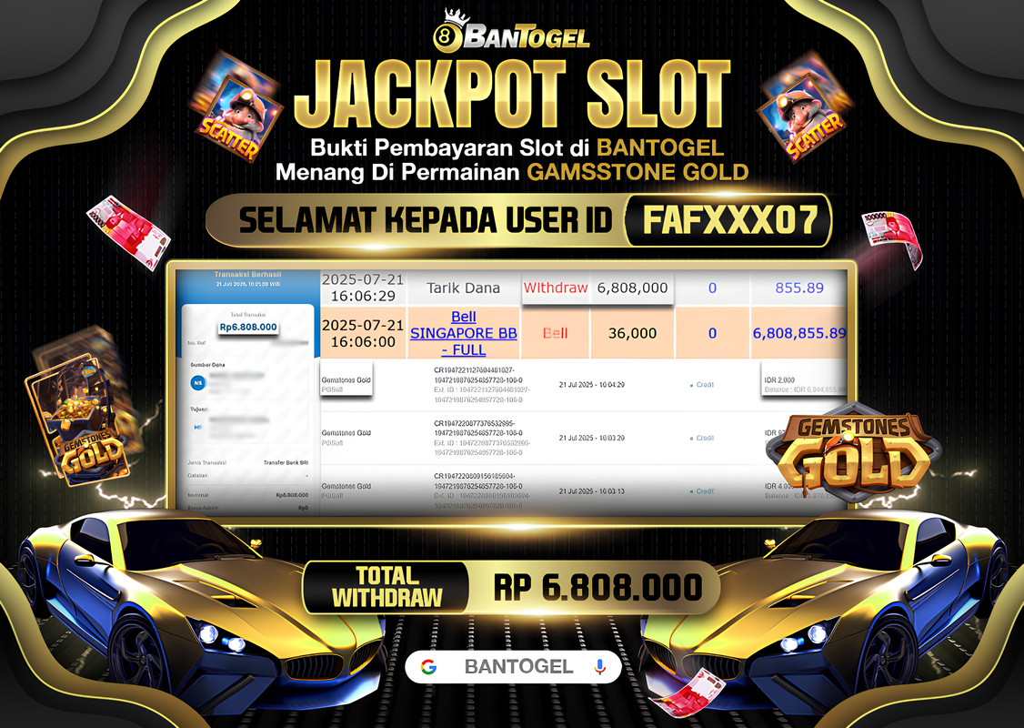 BUKTI JACKPOT LUNAS BANTOGEL