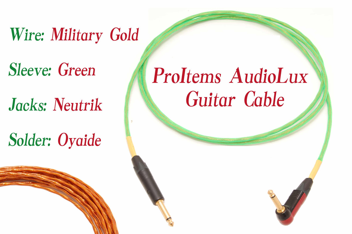 ProItems AudioLux Military Gold Guitar Cable