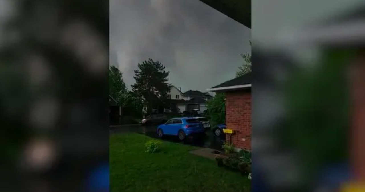 Mujer graba intenso fenómeno meteorológico que se formó en segundo en Canadá