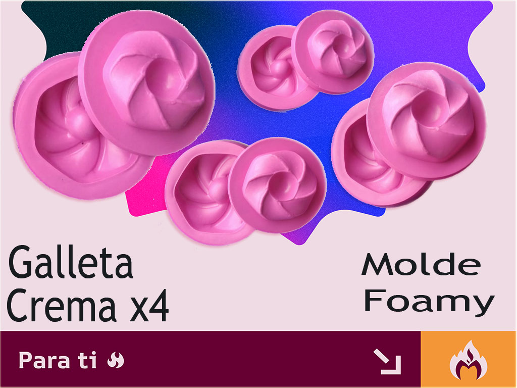 Molde para fomi galleta crema para goma eva y pastillaje x4
