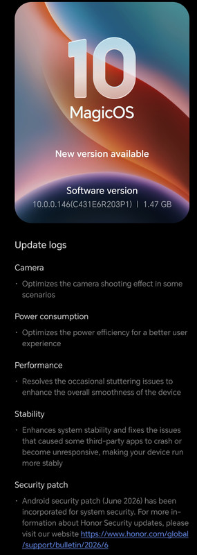 Screenshot 20260713 183629 com hihonor ouc Firmware New Version Activity