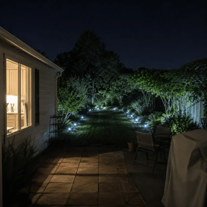 Patio iluminado