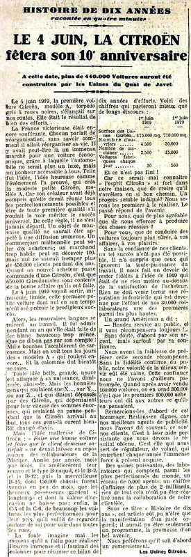 Le Citroën - juin 1929