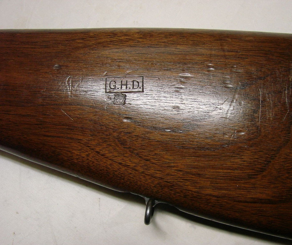 GHD acceptance stamp with Ordnance crossed cannons escutcheon on the stock