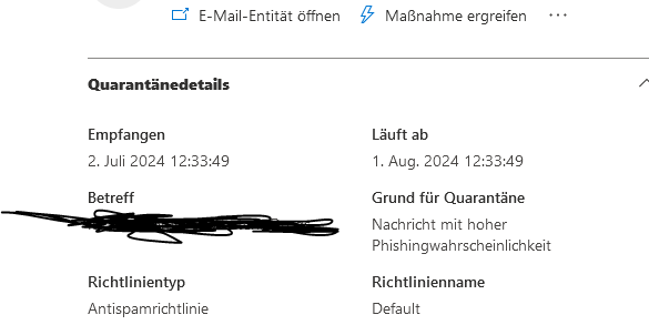HornetSecurity: Quarantänedetails für Mail