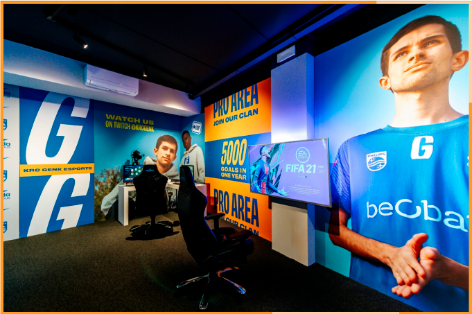 KRC Genk's esports arena as part of their esports marketing campaign