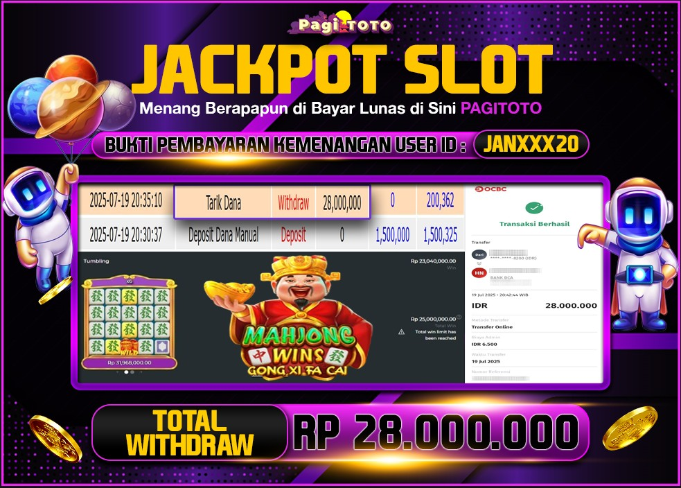 HAPPY JACKPOT MEMBER PAGITOTO SLOT MAHJONG WINS GONG XI FA CAI Rp 28.000.000-, - LUNAS