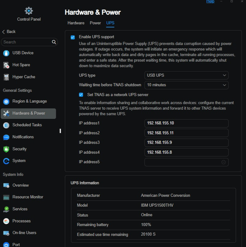 UPS-server-config