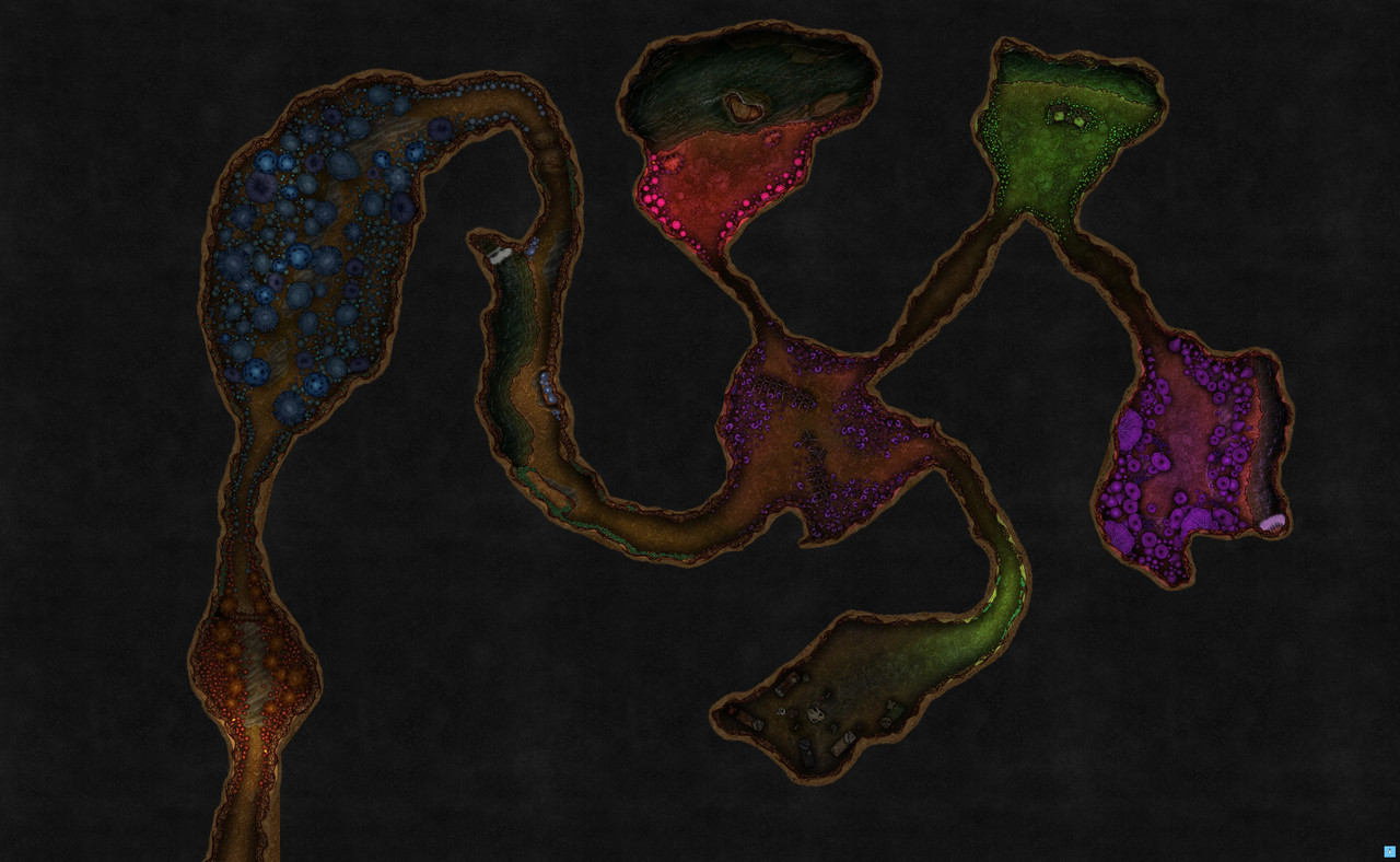 Blooming Caves 65x40 Ground nogrid lights
