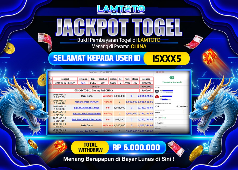BUKTI JACKPOT LUNAS LAMTOTO