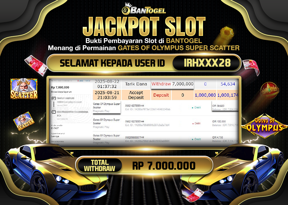 BUKTI JACKPOT LUNAS BANTOGEL