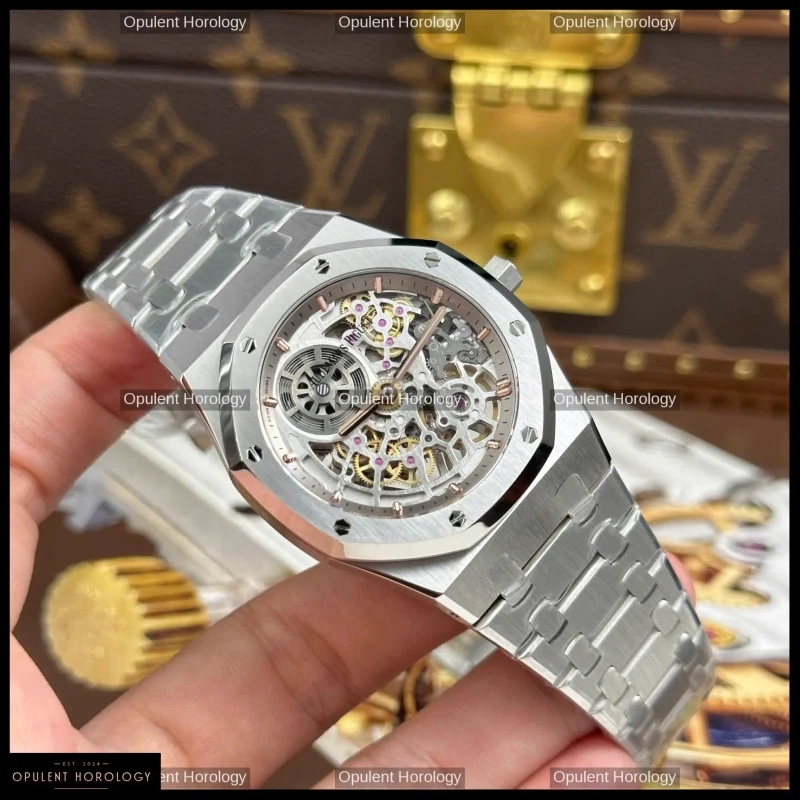 Audemars Piguet Royal Oak Jumbo Extra-Thin Openworked 16204 Stainless Steel Skeleton 39mm