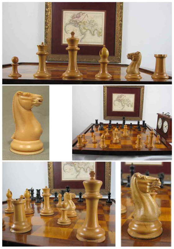 English Pre-Staunton chess pieces reproduction Antique Boxwood