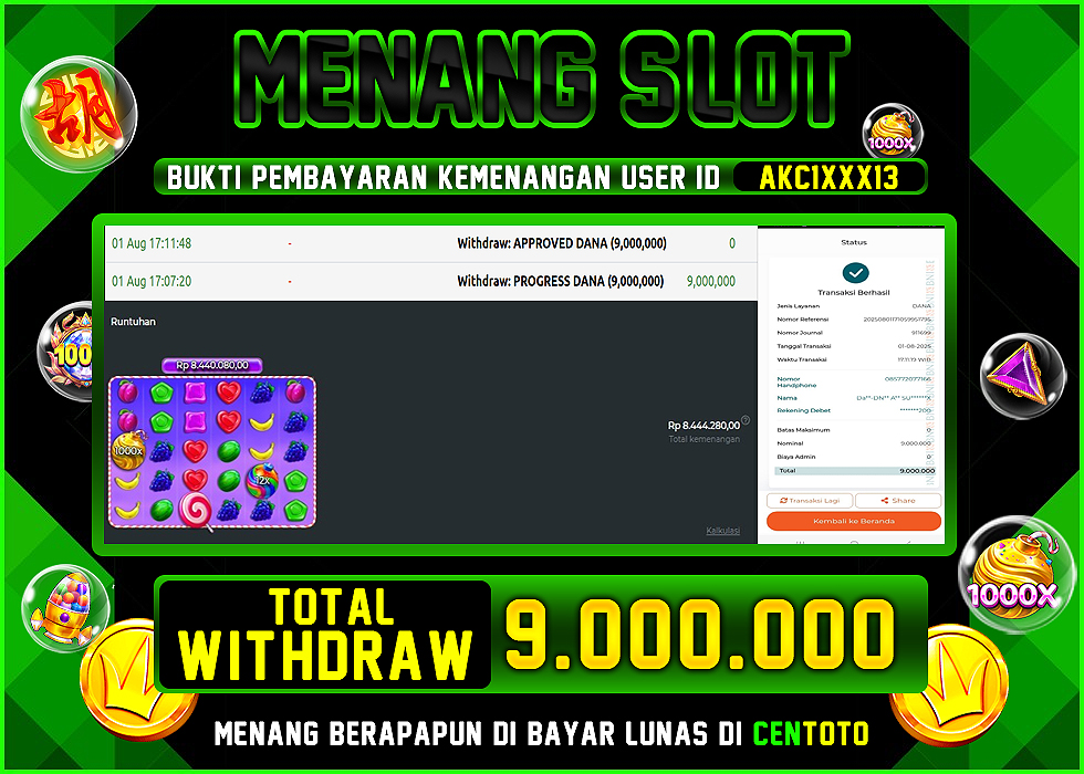 BUKTI JACKPOT LUNAS CENTOTO