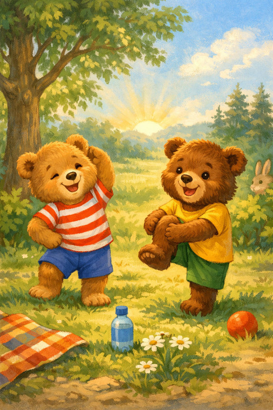 І ведмежата весело почали свій ранок.