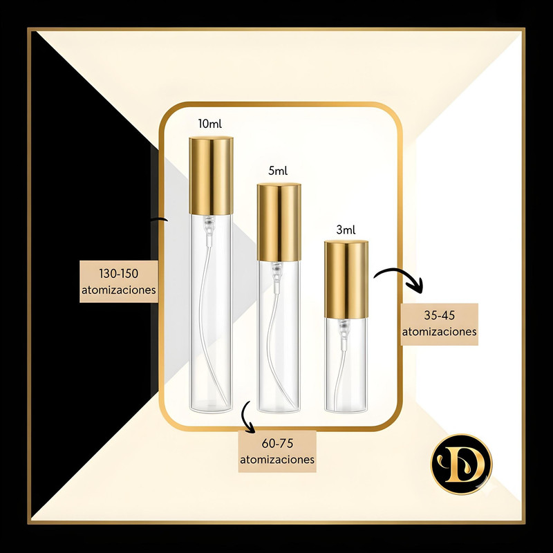 A small glass decant bottle for perfume samples.