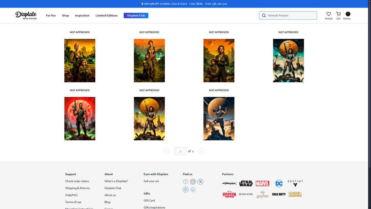 Displate -Not approved artworks