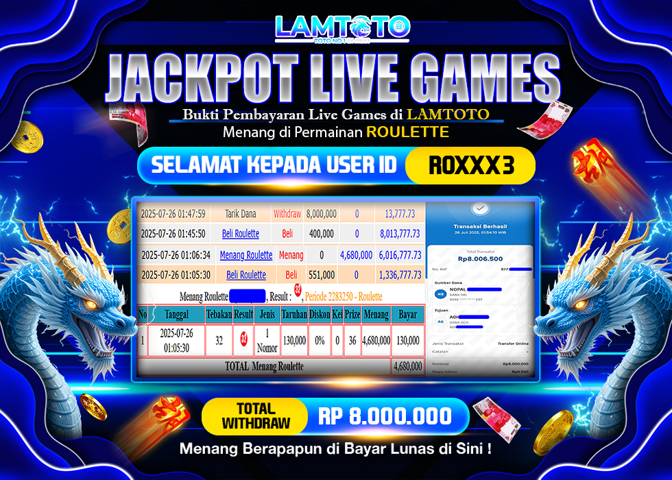 BUKTI JACKPOT LUNAS LAMTOTO