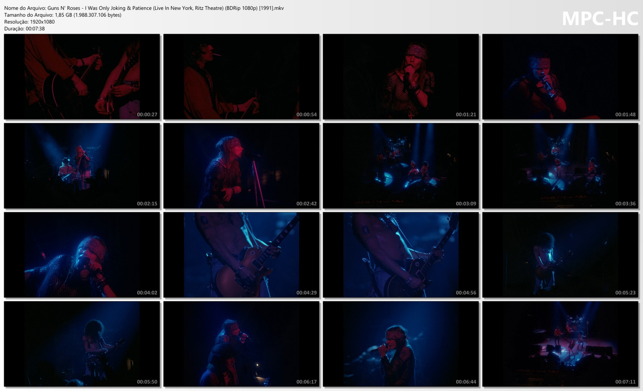 Guns N' Roses - I Was Only Joking & Patience (Live In New York, Ritz Theatre) (BDRip 1080p) [16.05.1