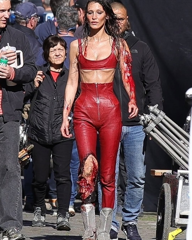 Bella Hadid in Paris filming Ryan Murphy’s “The Beauty”   @backgrid_usa (3)