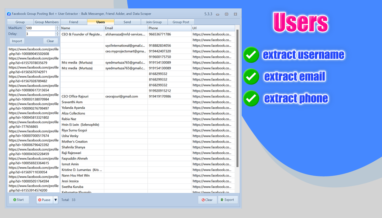   Private Facebook Group Data Extraction Tool    Facebook Group Posting Bot Free Download   Phantombuster Alternative for Facebook Scraping 