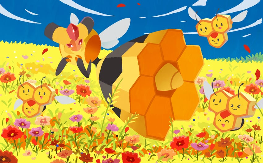 combee-and-vespiquen-pokemon-drawn-by-ye