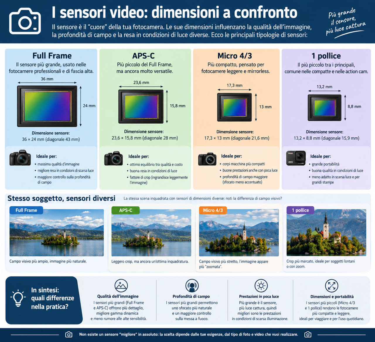 Confronto tra sensori video fotocamera