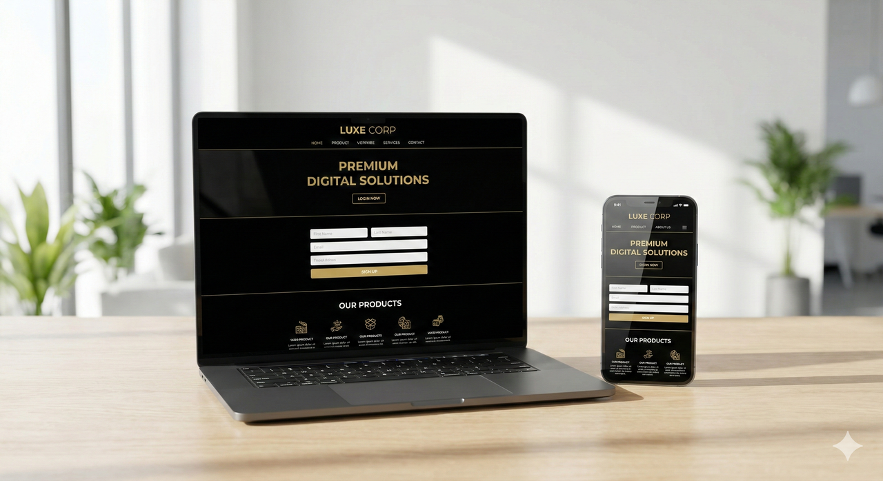 Mockup de Landing Page Profissional