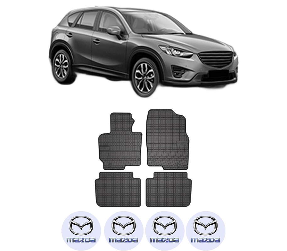 Set covorase presuri MAZDA CX-5 (KE, GH) din 2011-2017, auto, din cauciuc thermoplastic, 4 Stickere auto cu MAZDA