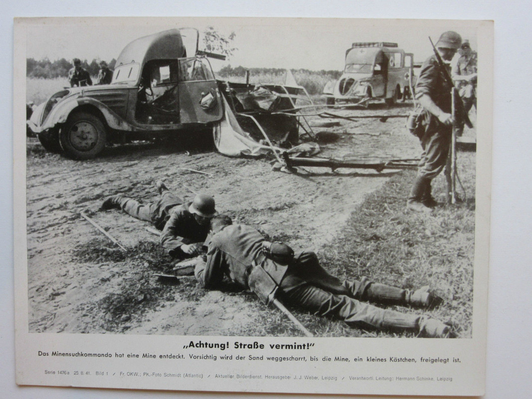 Russland Ostfront ACHTUNG STRAßE VERMINT PIONIER