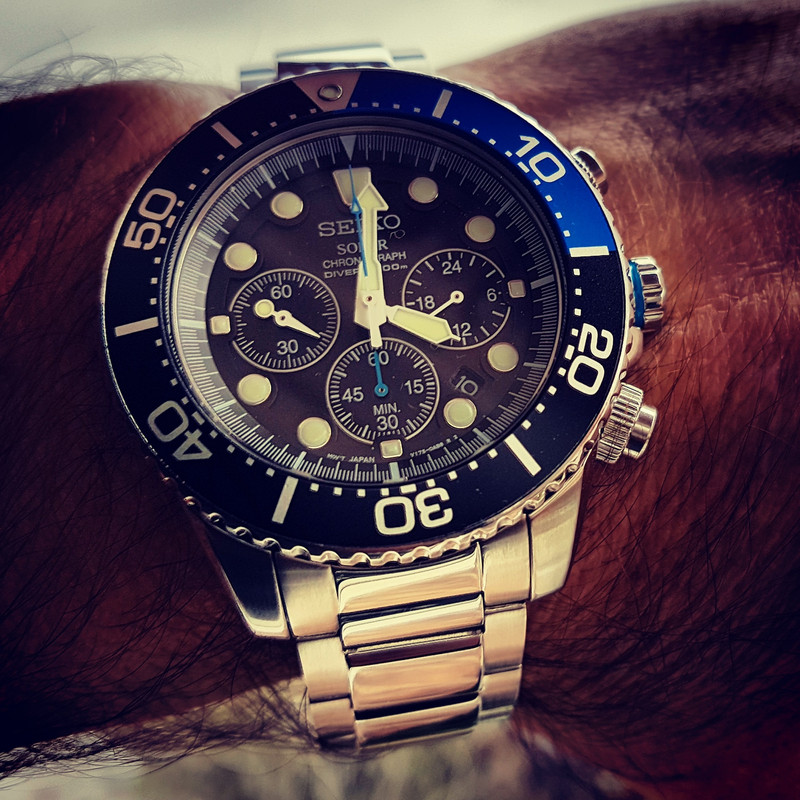 Seiko Solar Daytona Submariner Black  SSC017 200M (2)