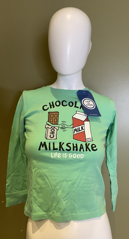 LIFE IS GOOD CHOCOLATE MILKSHAKE GREEN HOODIE YOUTH S 65642