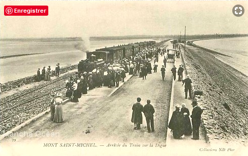 SNCF-Ligne-Pontorson-Mt-St-Michel-09-Arr-t-Mt-St-Michel-Carte-postale SNCF-Ligne-Pontorson-Mt-St-Michel-09-Arr-t-Mt-St-Michel-Carte-postale