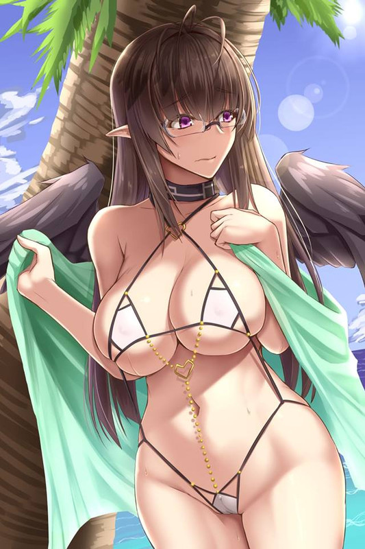 Bikini otngagged anime voyeur