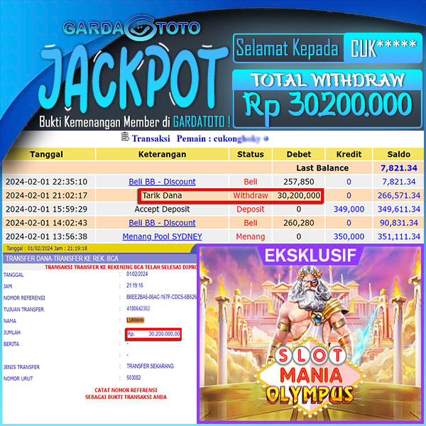 JACKPOT SLOT  LAGI GACOR GACORNYA MAIN DI SLOT GATES OF OLYMPUS WD Rp 30.200.000,- DIBAYAR LUNAS
