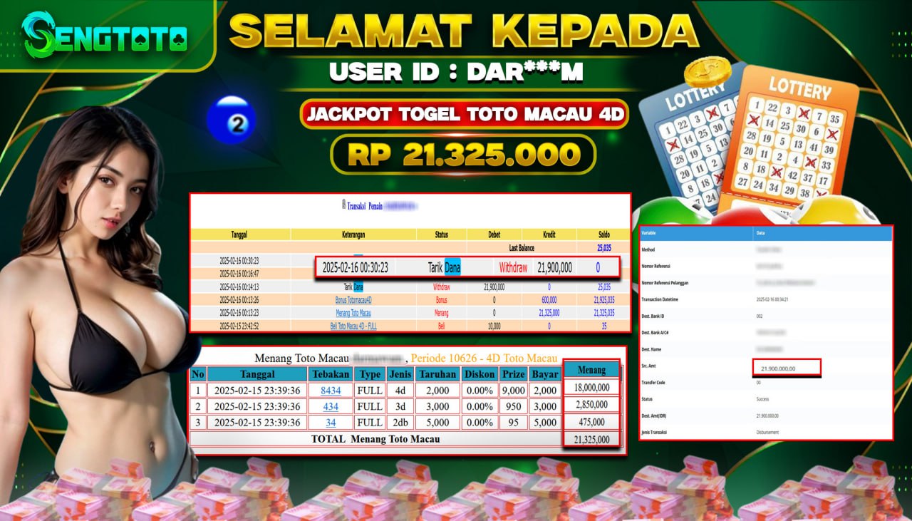 BUKTI PEMBAYARAN TOGEL TOTO MACAU 4D