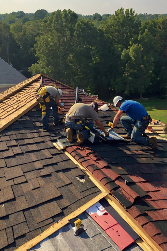Beautifully reroof Clarksville home or your team at work