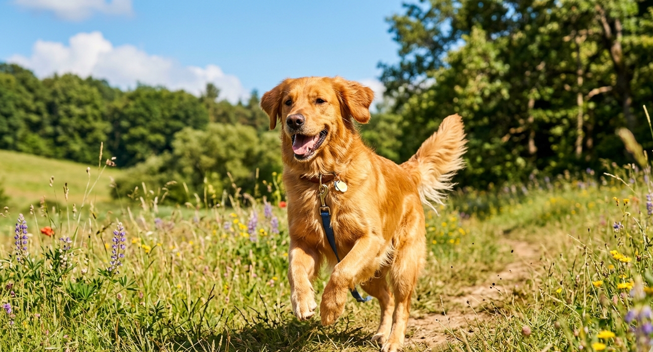 Cachorro saudável e feliz após uma alimentação equilibrada