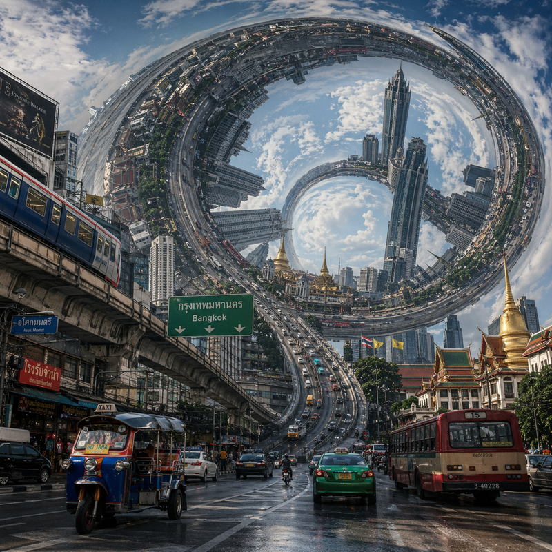 Gravity-Defying City Prompt (Inception-Style Surreal Thailand Landscape)