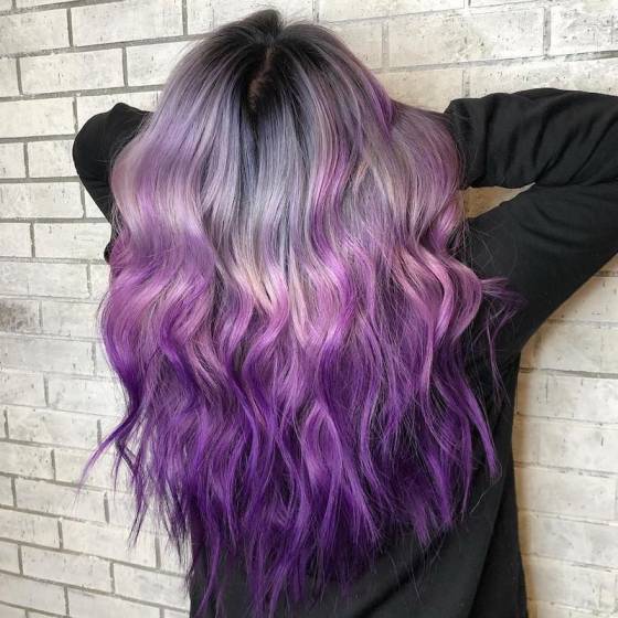 Lavender Balayage Highlights