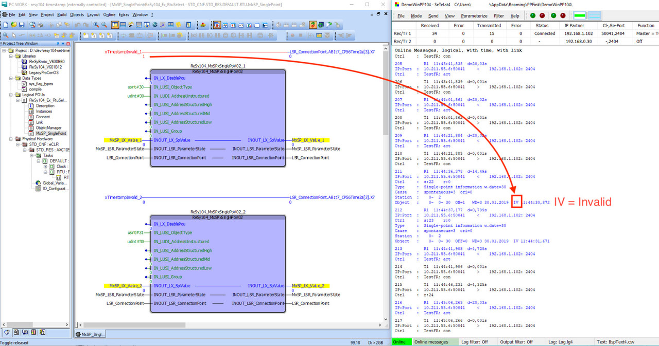 ILC 171 with RESY104 Library Function blocks for Ethernet communication