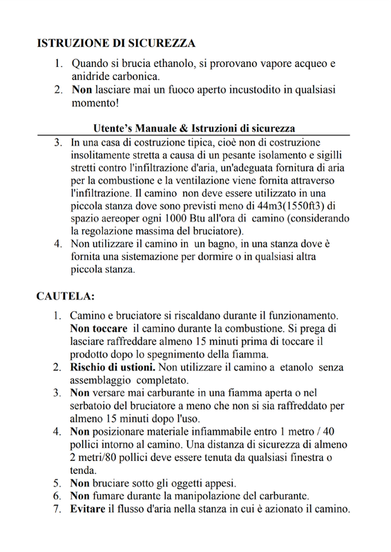 Manuale sicurezza camini Divina Fire